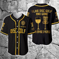 Custom Disc Golf And Wine And Maybe 3 People Personalized Baseball Jersey