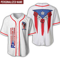 Custom Puerto Rico Hand Raising Flag Personalized Baseball Jersey