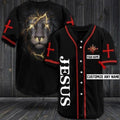 Custom Personalized Jesus Lion Baseball Jersey, Jesus 3D Shirt ,Baseball Jersey shirts for men, Gift For Christian