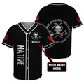 Custom Native American Skull Cool Black Personalized Baseball Jersey
