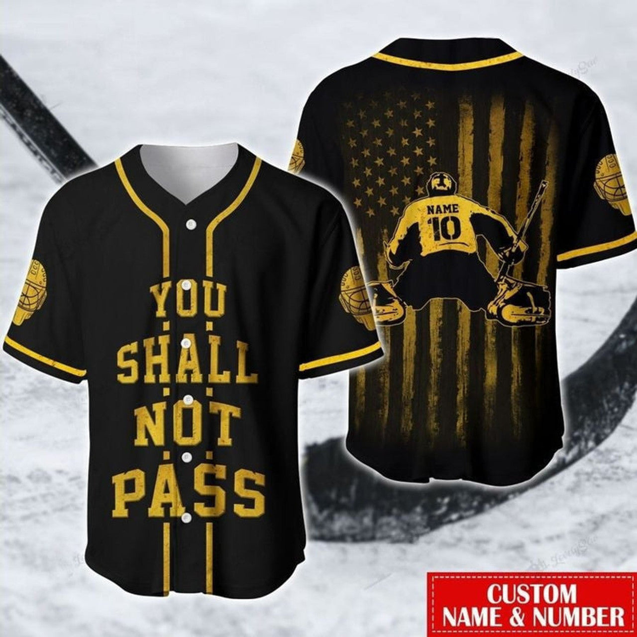 Custom Hockey You Shall Not Pass Personalized And Number Baseball Jersey