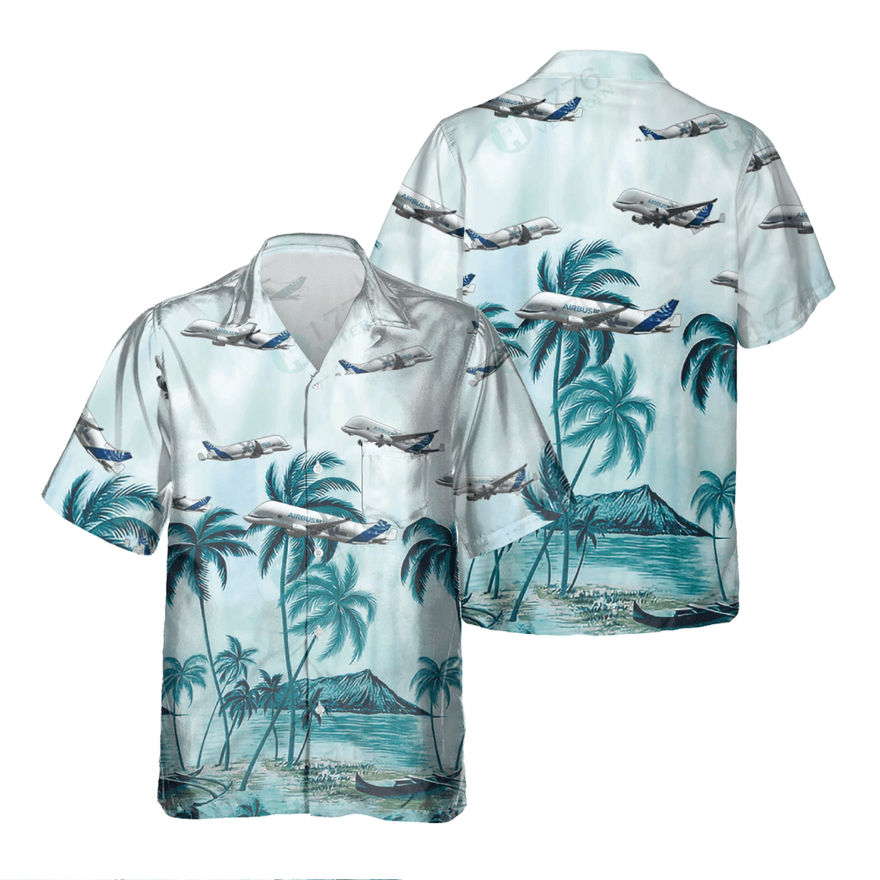 Airbus A300-600St, Beluga Hawaiian Shirt, Hawaiian Shirt for Men Dad Veteran, Patriot Day