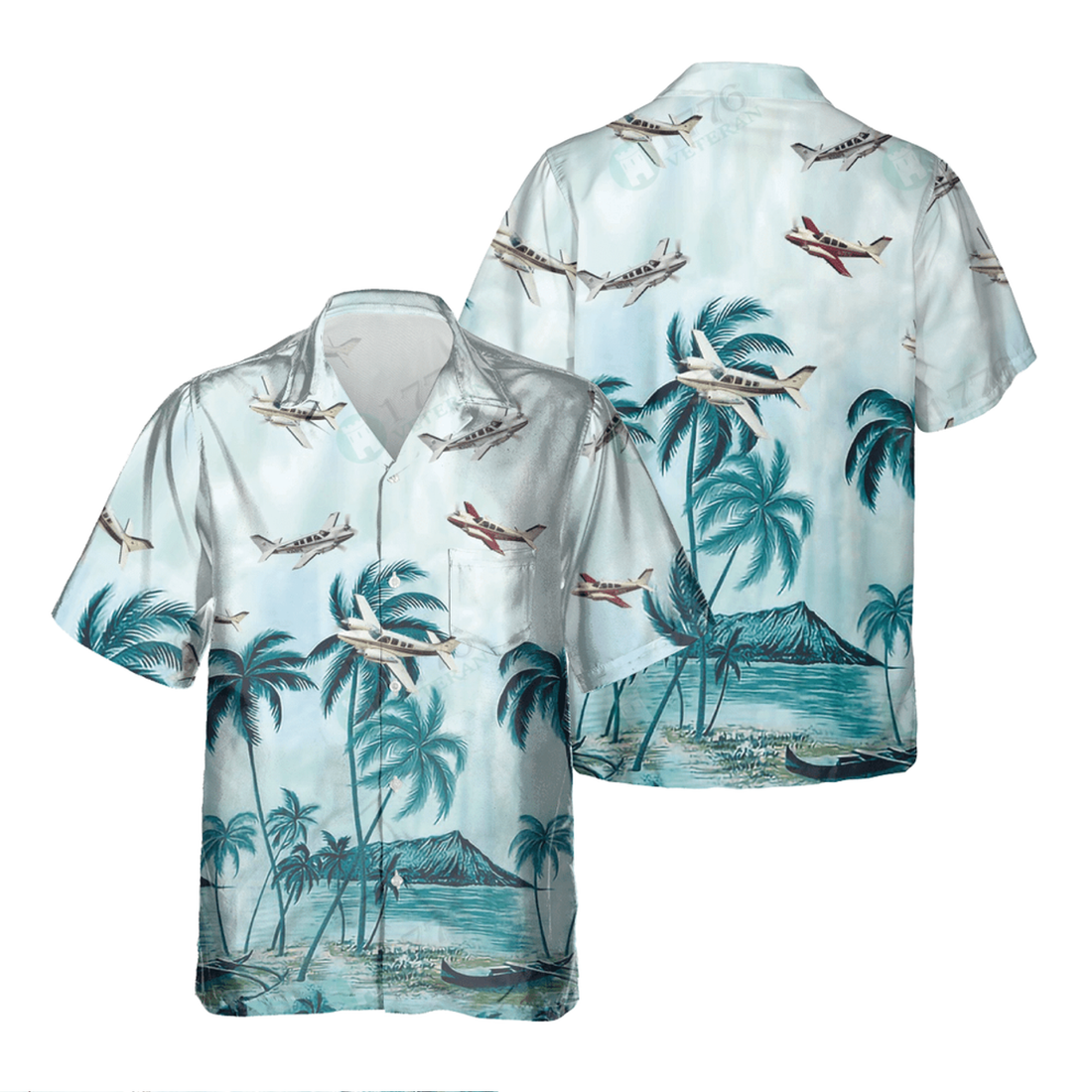 BEECHCRAFT BARON Hawaiian Shirt, Hawaiian Shirt for Men Dad Veteran, Patriot Day