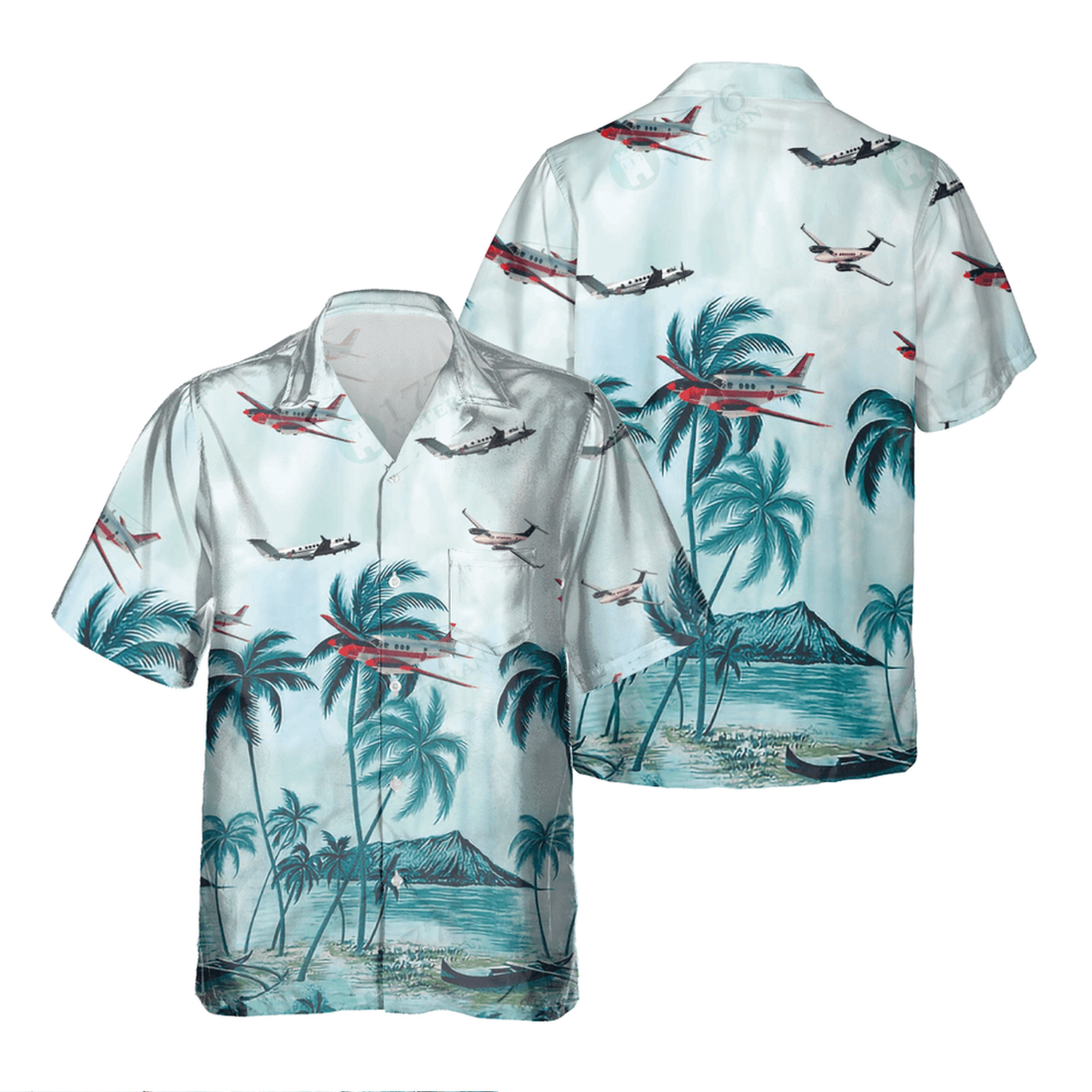 BEECHCRAFT KING AIR Hawaiian Shirt, Hawaiian Shirt for Men Dad Veteran, Patriot Day
