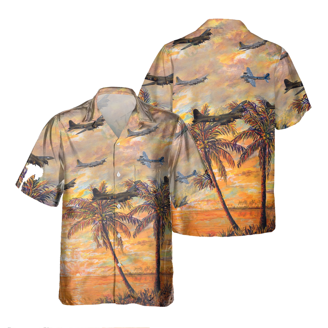 B-17 Flying Fortress Hawaiian Shirt, Hawaiian Shirt for Men Dad Veteran, Patriot Day