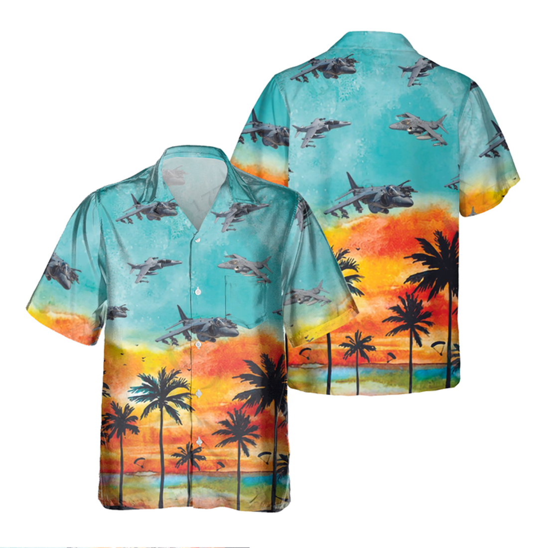 AV-8B Harrier II Hawaiian Shirt, Hawaiian Shirt for Men Dad Veteran, Patriot Day