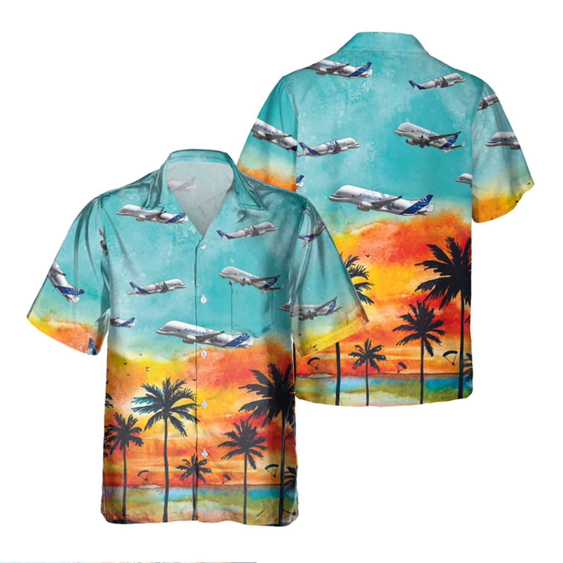 Airbus A300-600St, Beluga Hawaiian Shirt, Hawaiian Shirt for Men Dad Veteran, Patriot Day