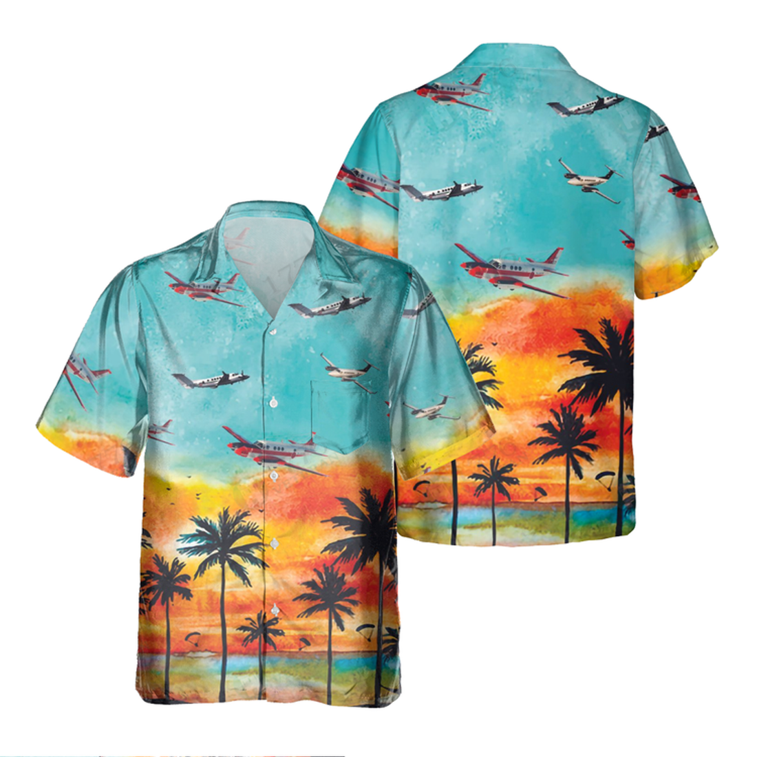 BEECHCRAFT KING AIR Hawaiian Shirt, Hawaiian Shirt for Men Dad Veteran, Patriot Day