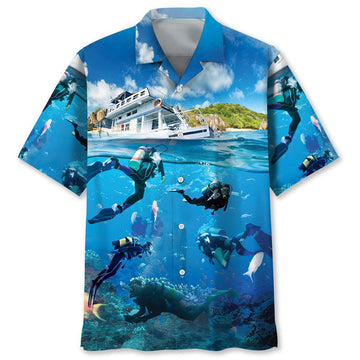 Scuba Diving Cruise Vacation Hawaiian Shirt, Hawaiian Shirts for Men, Aloha Beach Shirt
