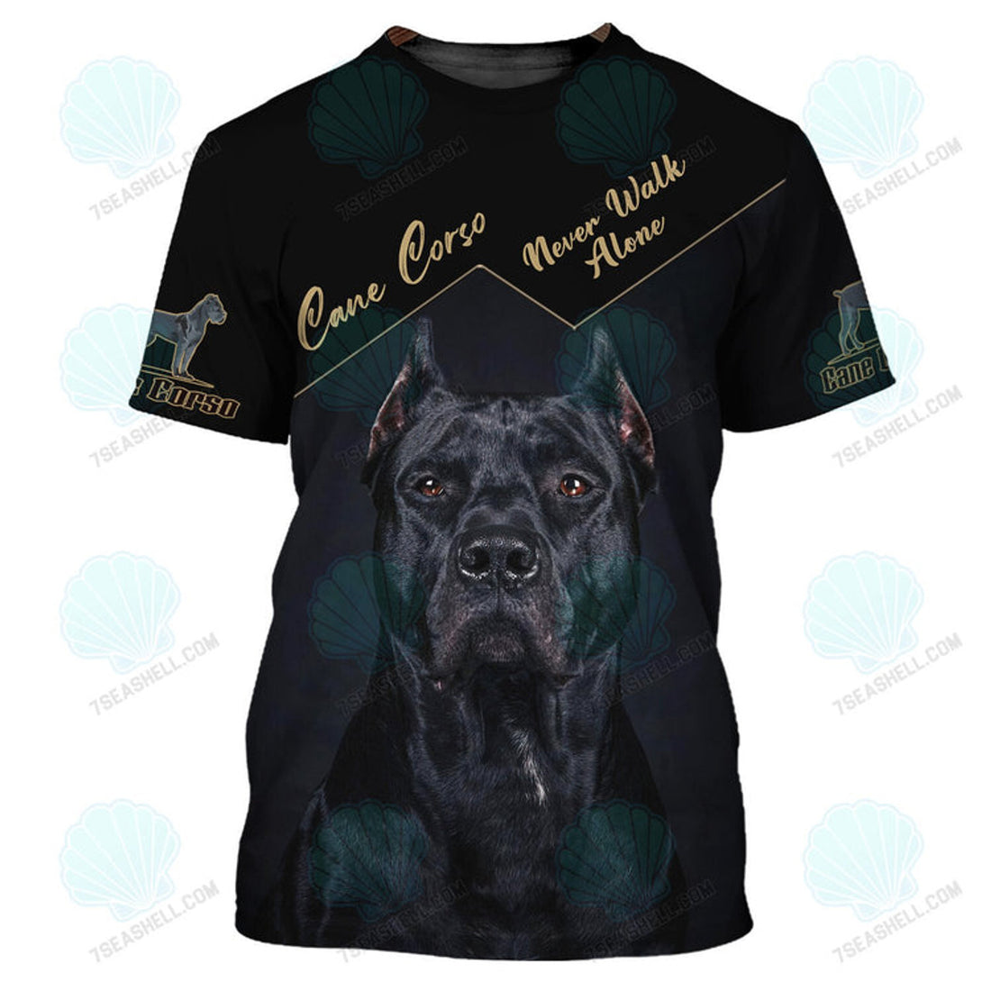 FUNSTUFFPRINT Love Cane Corso 3D Shirt Gift For Cane Corso Lovers, Christmas Dog Memorial Gifts for loss of Dog 3D T-shirt