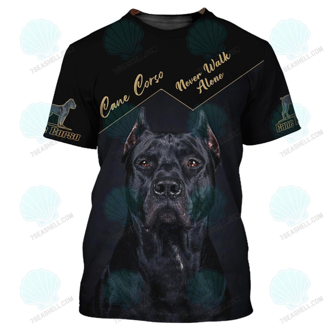 FUNSTUFFPRINT Love Cane Corso 3D Shirt Gift For Cane Corso Lovers, Christmas Dog Memorial Gifts for loss of Dog 3D T-shirt