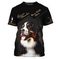 FUNSTUFFPRINT Bernese Mountain Love Never Walk Alone 3D Full Print T-Shirt, Shirt For Dog Lovers, Dog Memorial Gifts for loss of Dog 3D T-shirt