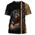 FUNSTUFFPRINT Rottweiler Never Walk Alone 3D All Over Print, Shirt For Dog Lovers, Dog Memorial Gifts for loss of Dog 3D T-shirt
