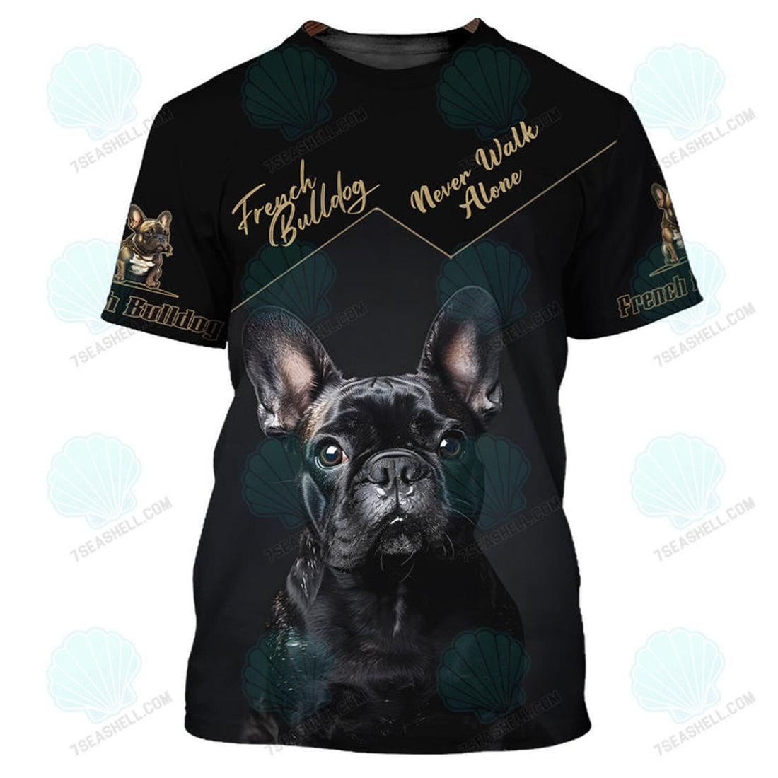FUNSTUFFPRINT Love French Bulldog Custom Name 3D Zipper Hoodie Personalized Gift For French Bulldog Lovers 3D T-shirt