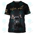 FUNSTUFFPRINT Love French Bulldog Custom Name 3D Zipper Hoodie Personalized Gift For French Bulldog Lovers 3D T-shirt