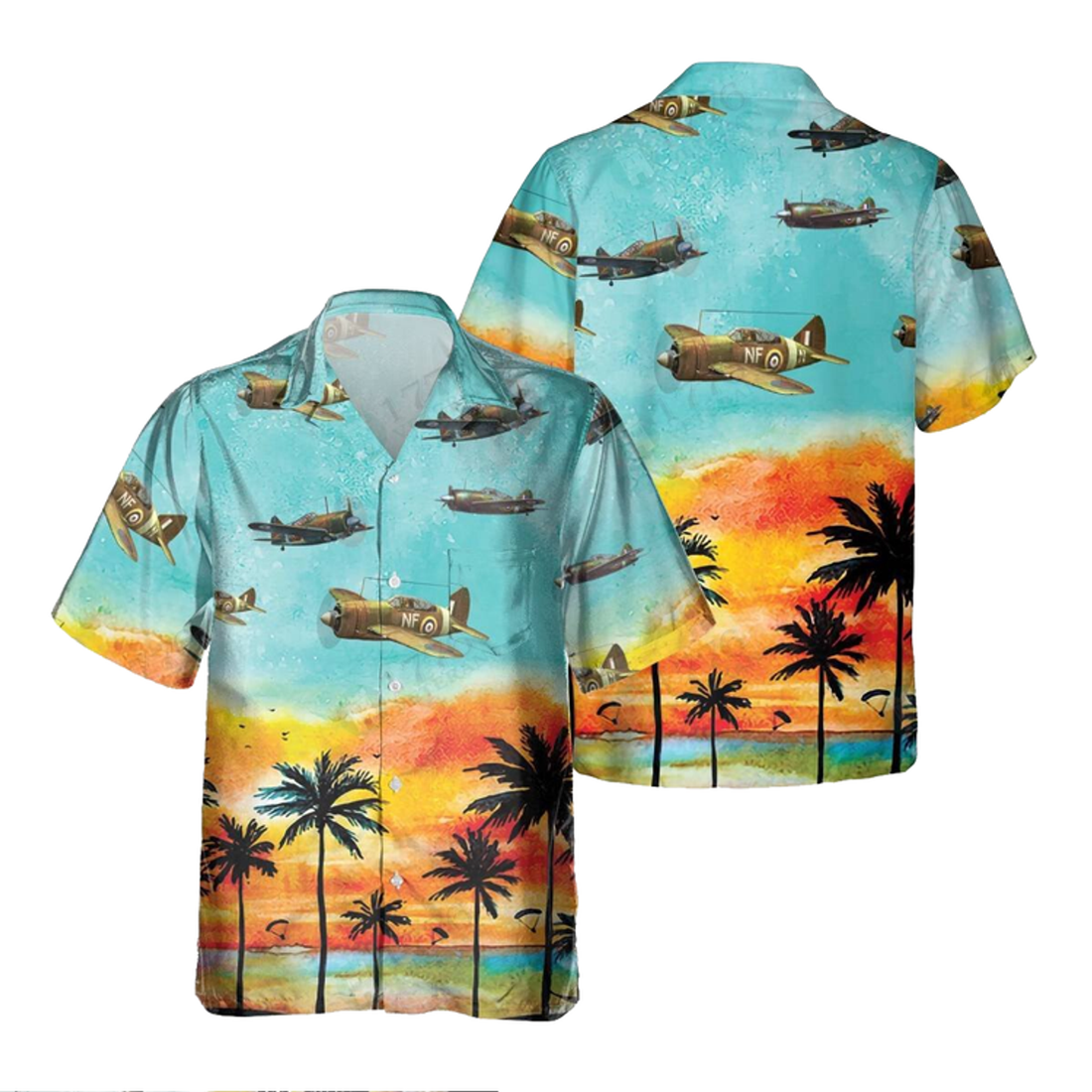 Brewster Buffalo Hawaiian Shirt, Hawaiian Shirt for Men Dad Veteran, Patriot Day
