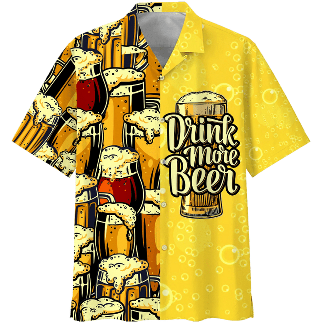 Beer Summer Hawaiian Shirt, Drink More Beer Watercolor Hawaiian Shirt, Hawaii shirts mens