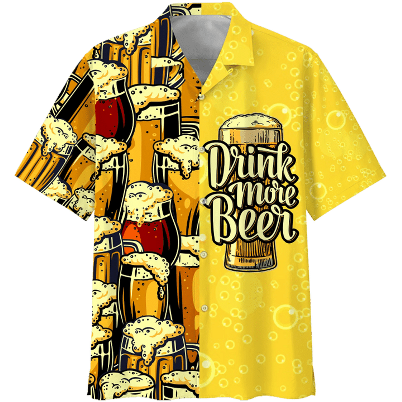 Beer Summer Hawaiian Shirt, Drink More Beer Watercolor Hawaiian Shirt, Hawaii shirts mens