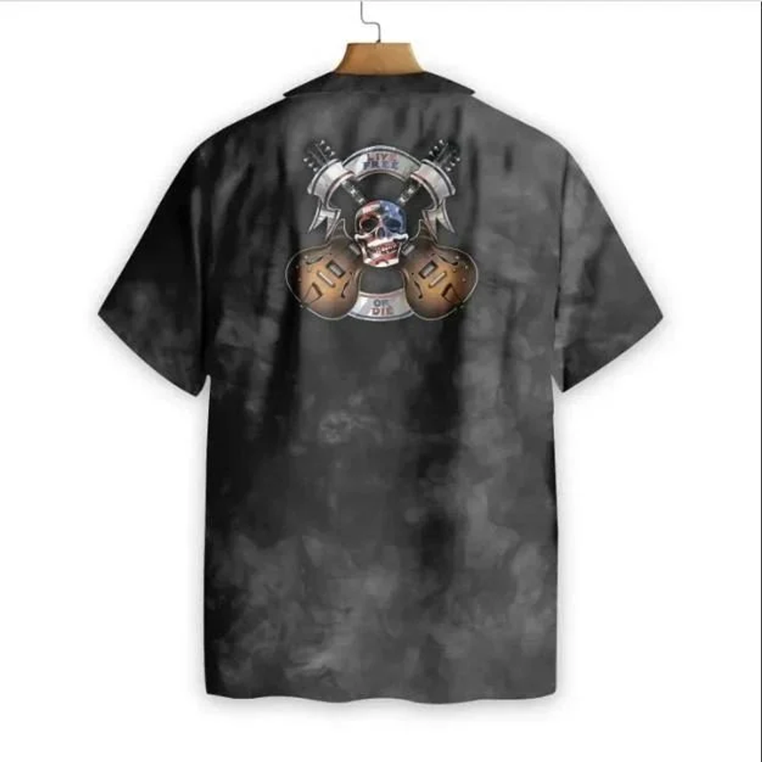 Black And White Electric Guitar Free Hawaiian Shirt