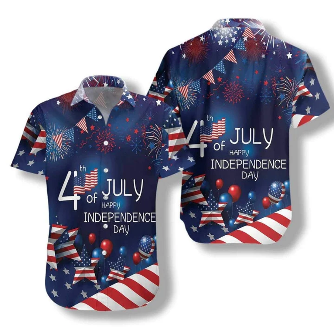 4th Of July Happy Independence Day Hawaiian Shirt, American Flag Hawaiian Shirt