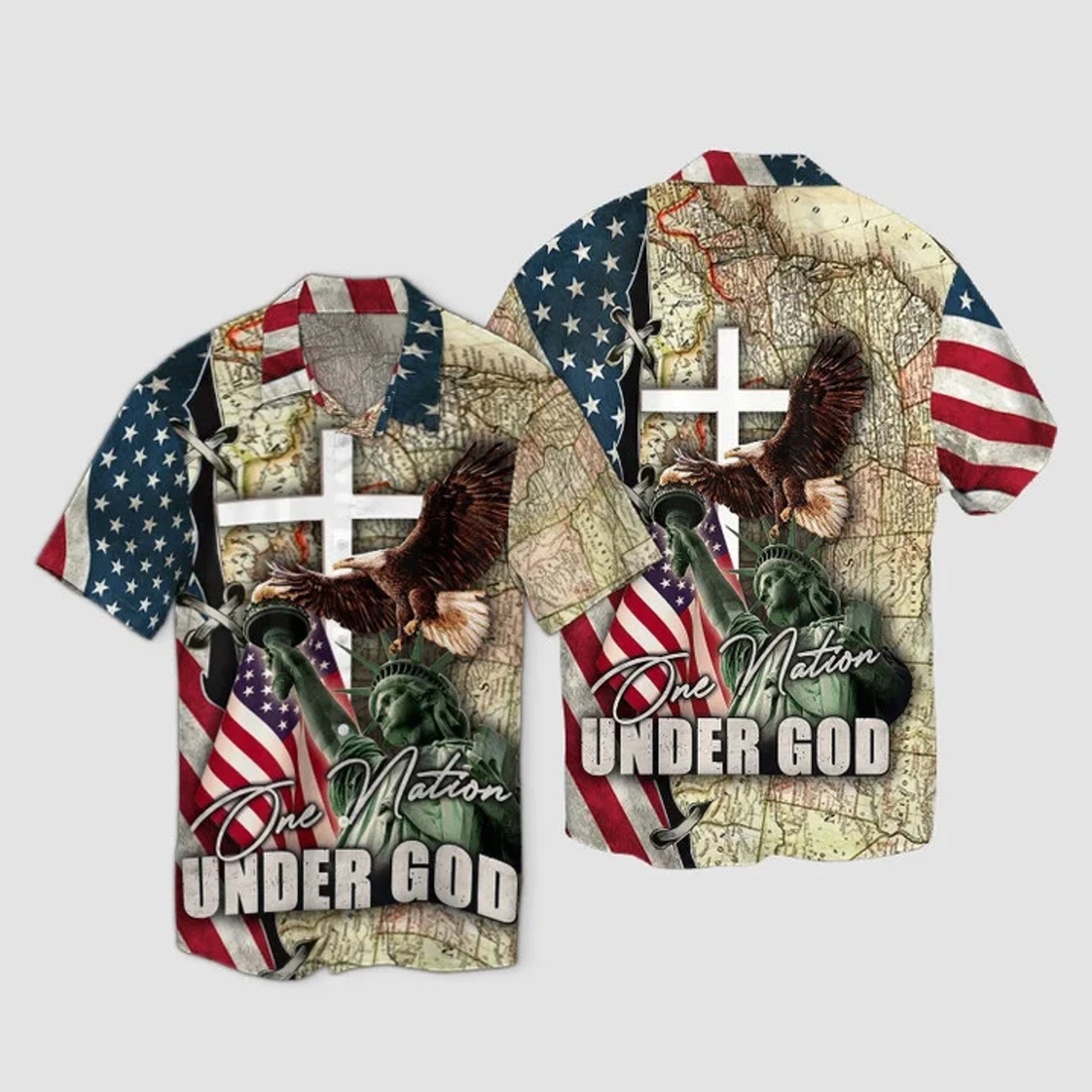 Cool America One Nation Under God Hawaiian Shirt