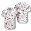 4Th of july hawaii shirt Flag On White Watercolor Hawaiian Shirt