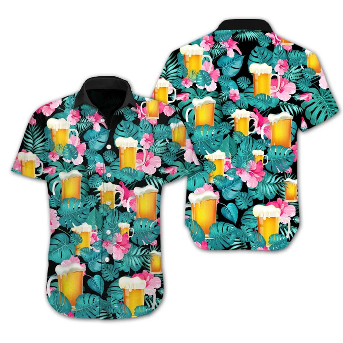 Cheer Nice Beer Tropical Hawaiian Shirt, Short Sleeve Hawaiian Aloha Shirt for men