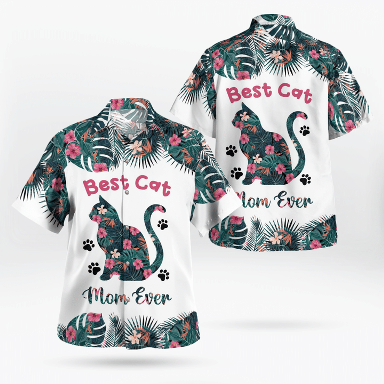 Best Cat Mom Ever Hawaiian Shirt, Mother Hawaii shirt, Mom shirt, Gift for Mom