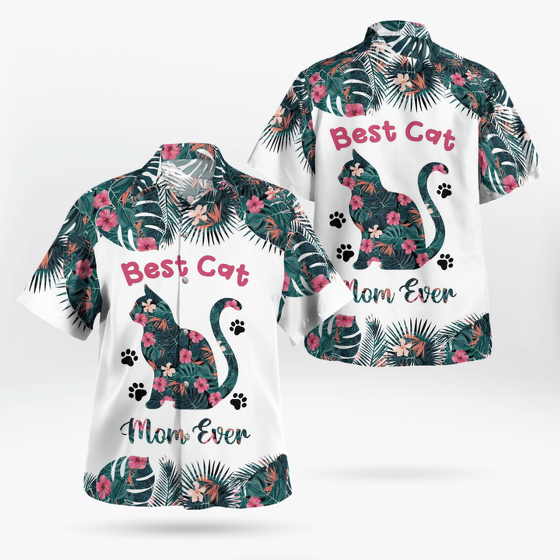 Best Cat Mom Ever Hawaiian Shirt, Mother Hawaii shirt, Mom shirt, Gift for Mom
