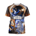FUNSTUFFPRINT 3D All Over Print Welder T-Shirt, Welder Unisex for Man Women, Job Welder Worker Shirt 3D T-shirt