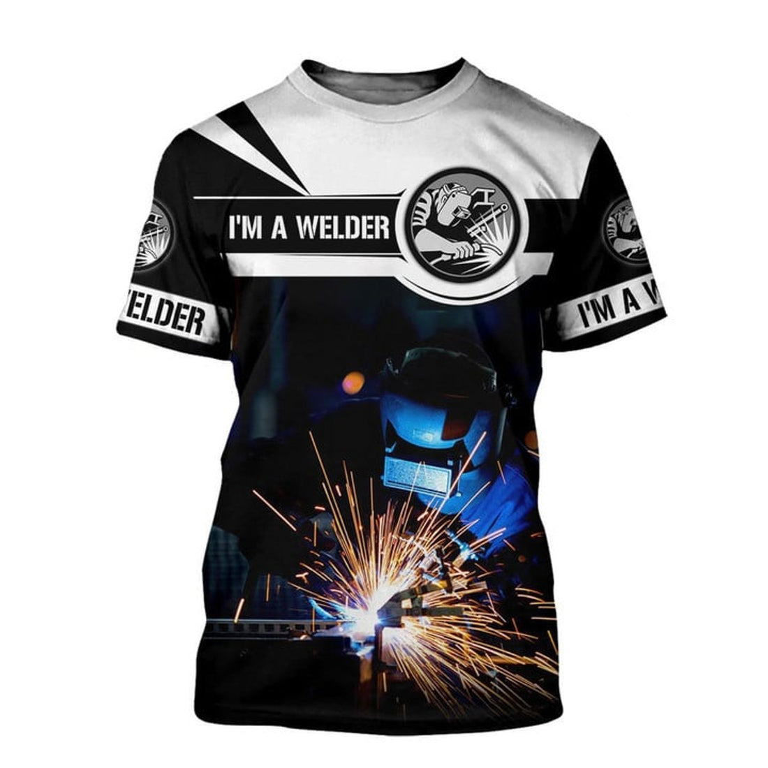 FUNSTUFFPRINT Love Welder All Over Printed 3D T-Shirt, I'm Welder, Job Welder Worker Shirt 3D T-shirt