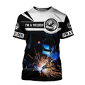 FUNSTUFFPRINT Love Welder All Over Printed 3D T-Shirt, I'm Welder, Job Welder Worker Shirt 3D T-shirt