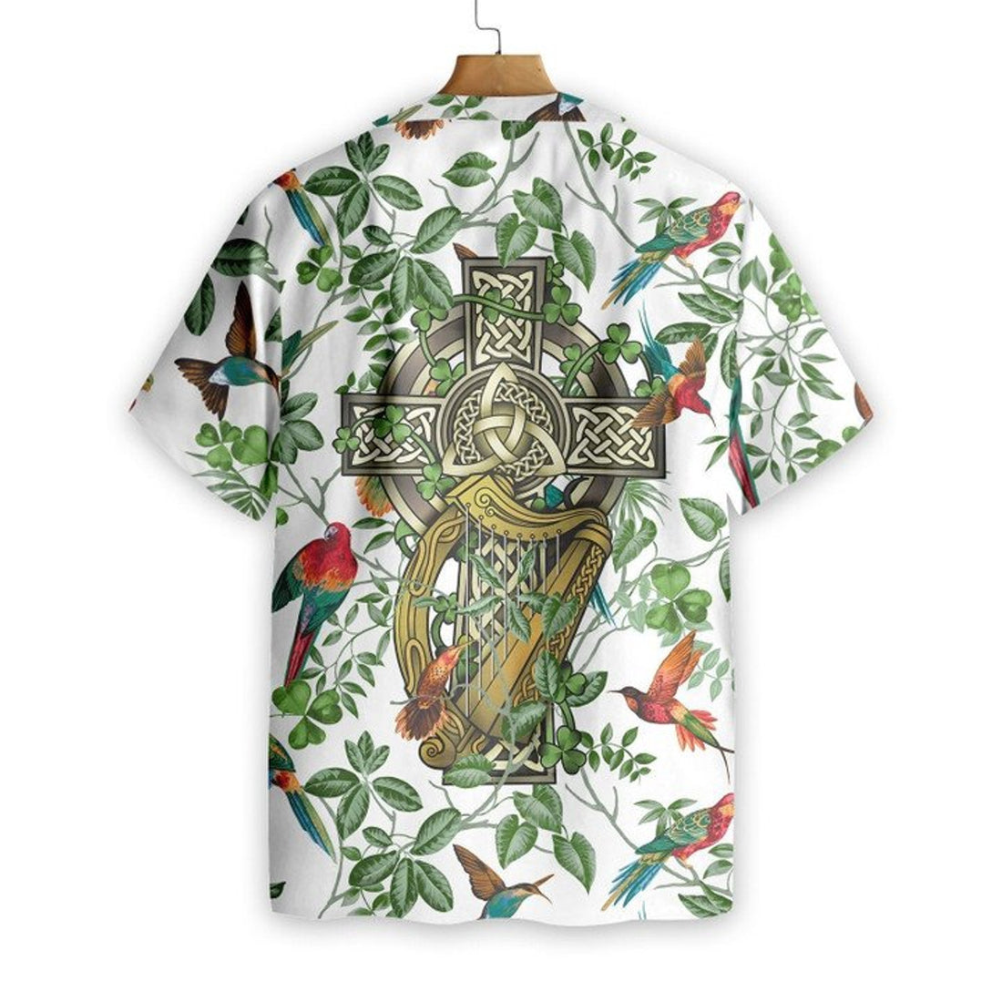 Celtic cross Irish St. Patrick's Hawaiian Shirt, Shamrock Shirt, Irish Day Hawaiian Shirt