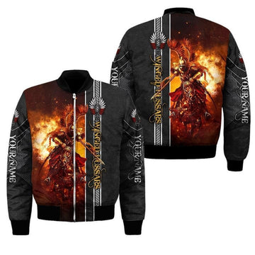 FUNSTUFFPRINT Premium Bomber Jacket Polish Winged Hussars 3D All Over Print 3D Bomber Jacket