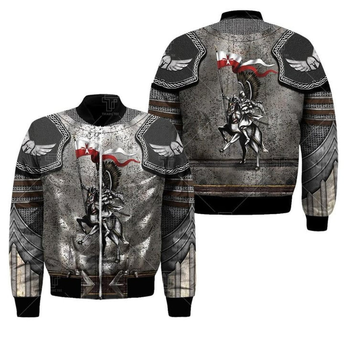 FUNSTUFFPRINT Premium Bomber Jacket Polish Winged Hussars 3D All Over Print 3D Bomber Jacket
