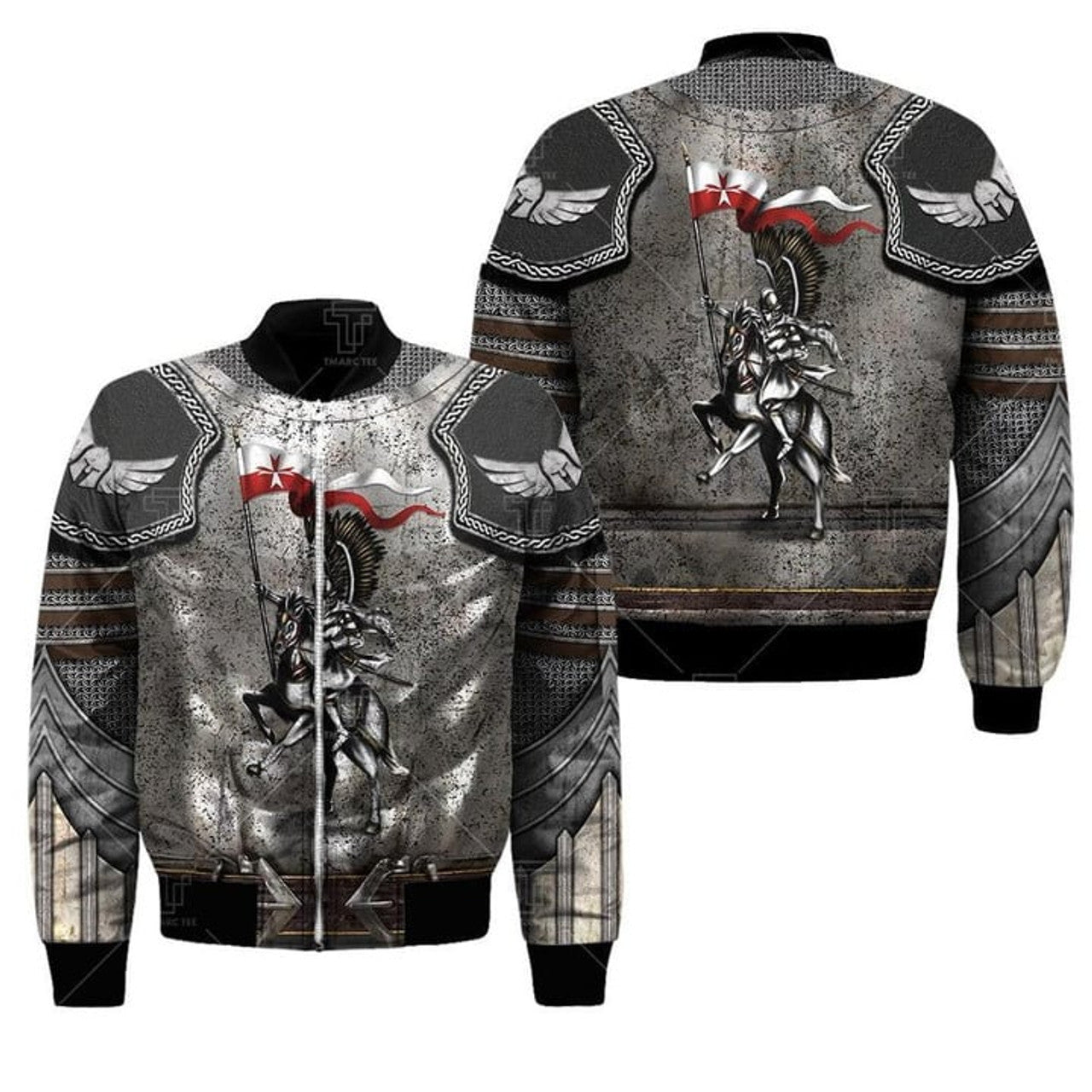 FUNSTUFFPRINT Premium Bomber Jacket Polish Winged Hussars 3D All Over Print 3D Bomber Jacket