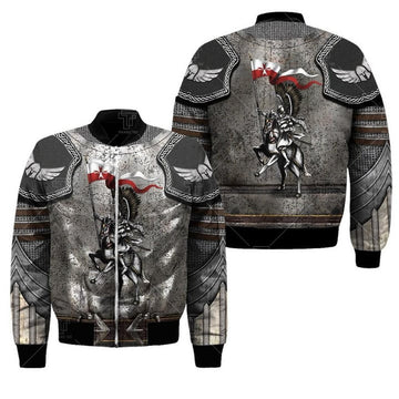 FUNSTUFFPRINT Premium Bomber Jacket Polish Winged Hussars 3D All Over Print 3D Bomber Jacket