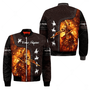 FUNSTUFFPRINT Premium Bomber Jacket Polish Winged Hussars 3D All Over Print 3D Bomber Jacket