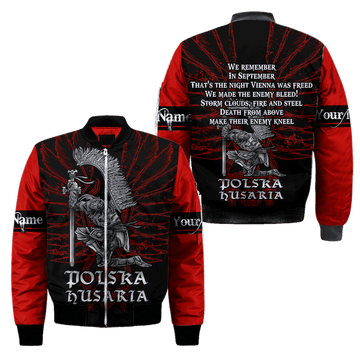 FUNSTUFFPRINT Premium Bomber Jacket Winged Hussars 3D All Over Print 3D Bomber Jacket