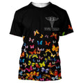 FUNSTUFFPRINT Personalized Butterfly Color Nurse T-Shirt, Best Nurse Apparel For Nurse Lovers 3D T-shirt