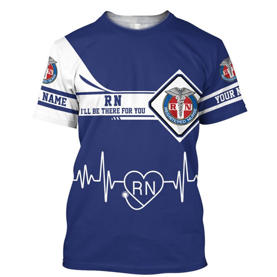 FUNSTUFFPRINT Personalized 3D Printed Unique Nurse T-Shirt, Outstanding Nurse Apparel 3D T-shirt