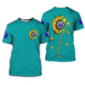 FUNSTUFFPRINT Sunflower In My Heart Live to Save Lives Shirt, Nurse T-Shirt, Perfect Gift Nurse Clothing 3D T-shirt