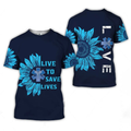 FUNSTUFFPRINT 3D All Over Print Love Sunflower Nurse 3D Shirt, Perfect Nurse Apparel, Nurse T-Shirt Cool Gift Idea 3D T-shirt