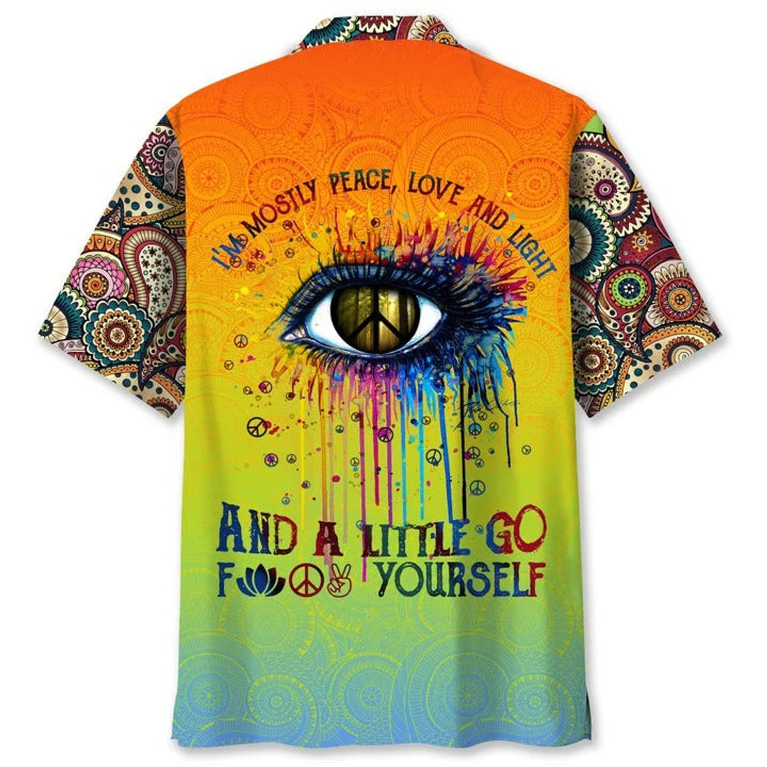 Hippie Guitar Hawaiian Shirt For Men And Women, Cool Hippie Aloha Beach Shirts, Hippie Hawaiian Shirt For Summer
