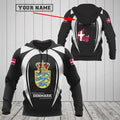 FUNSTUFFPRINT Customize Denmark Map & Coat Of 3D Hoodie and Zip Hoodie