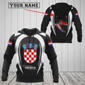 FUNSTUFFPRINT Customize Croatia Map & Coat Of Arms 3D Hoodie and Zip Hoodie