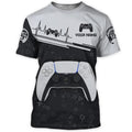 FUNSTUFFPRINT Custom Name 3D Print Gamer Shirt, Gaming T-Shirt, Gamer Uniform 3D T-shirt