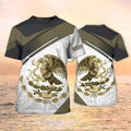 Mexico Coat Of Arm Shirt White Mexican 3D Full Print T-Shirt