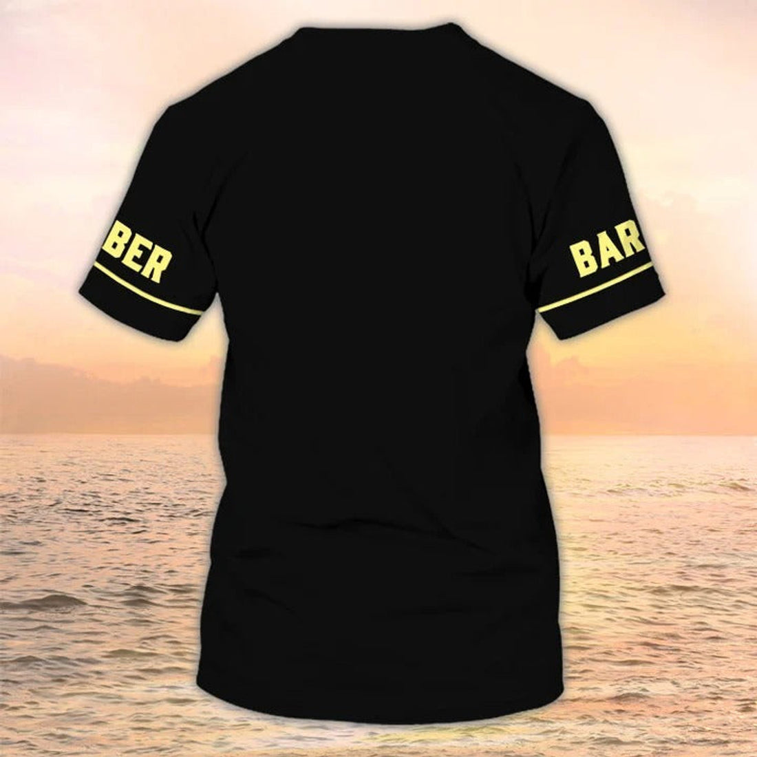 FUNSTUFFPRINT Personalized 3D Black Shirt For Barber Men Women, Barber Shop Uniform 3D T-shirt