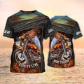 3D Printed Motorcycle T-Shirt Eagle Biker Shirt For Men, Biker Dad Gift